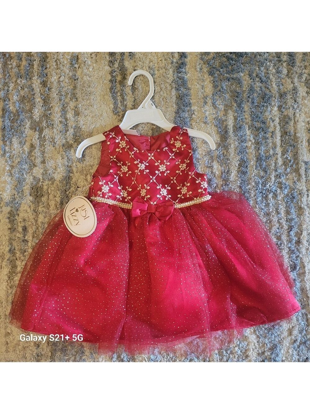 Just Lizzy NEW 24mo. Red Tulle Dress with Floral Embroidery